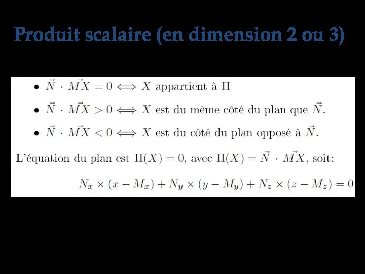 Produit scalaire (en dimension 2 ou 3)