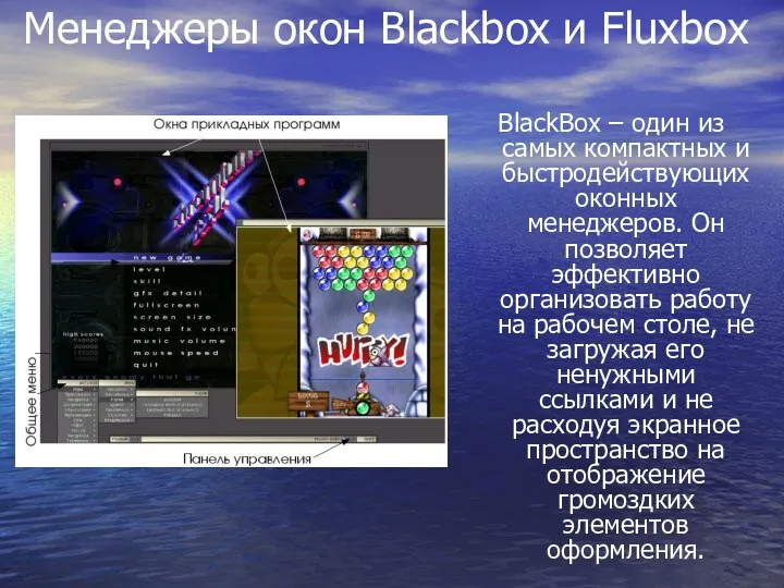Менеджеры окон Blackbox и Fluxbox BlackBox – один из самых компактных и