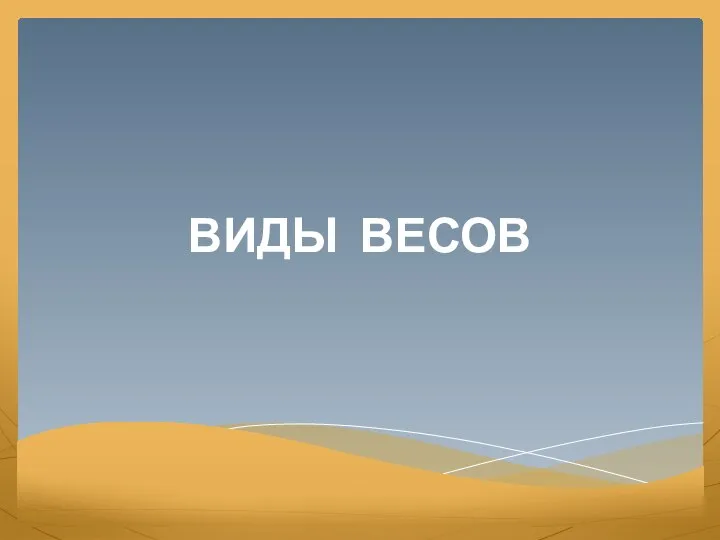 ВИДЫ ВЕСОВ