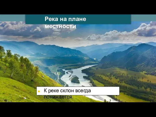 Ilya Schurov К реке склон всегда понижается. Река на плане местности