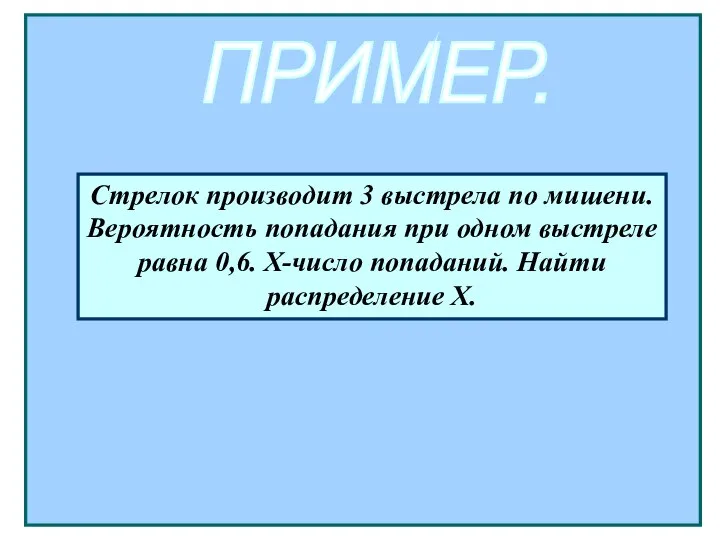 Стрелок производит 3 выстрела по мишени. Вероятность попадания при одном выстреле равна