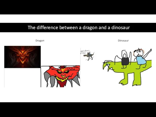 The difference between a dragon and a dinosaur Dragon Dinosaur