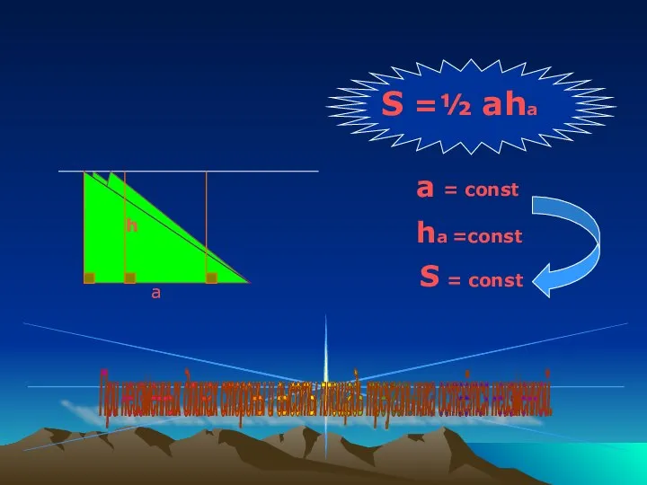 S =½ aha a ha = const =const S = const При