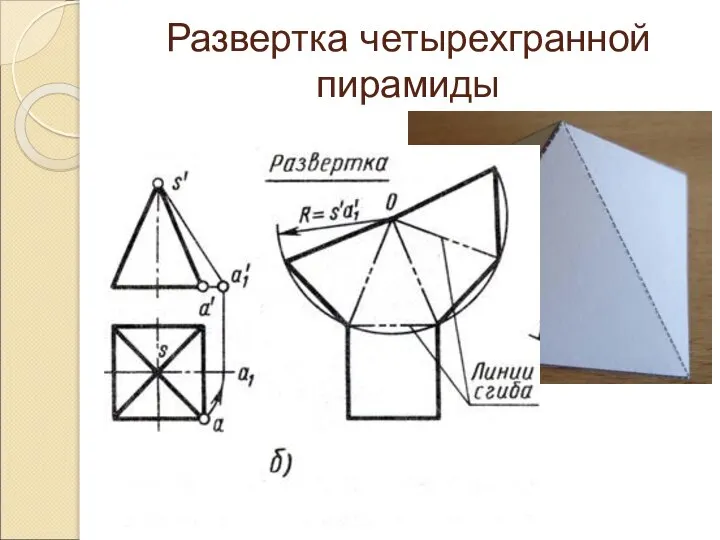 Развертка четырехгранной пирамиды