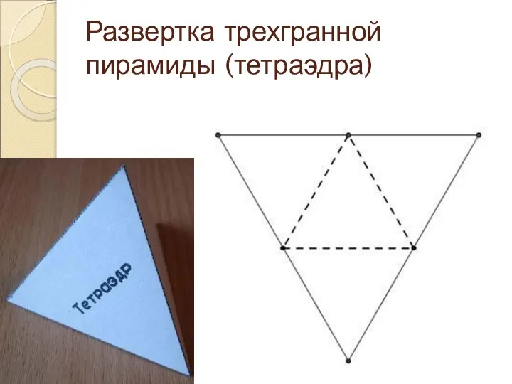 Развертка трехгранной пирамиды (тетраэдра)