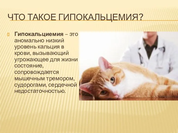 ЧТО ТАКОЕ ГИПОКАЛЬЦЕМИЯ? Гипокальциемия – это аномально низкий уровень кальция в крови,