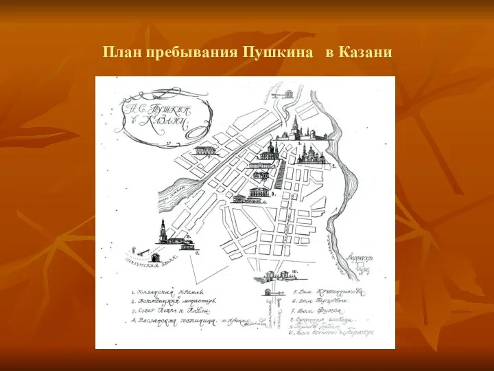 План пребывания Пушкина в Казани