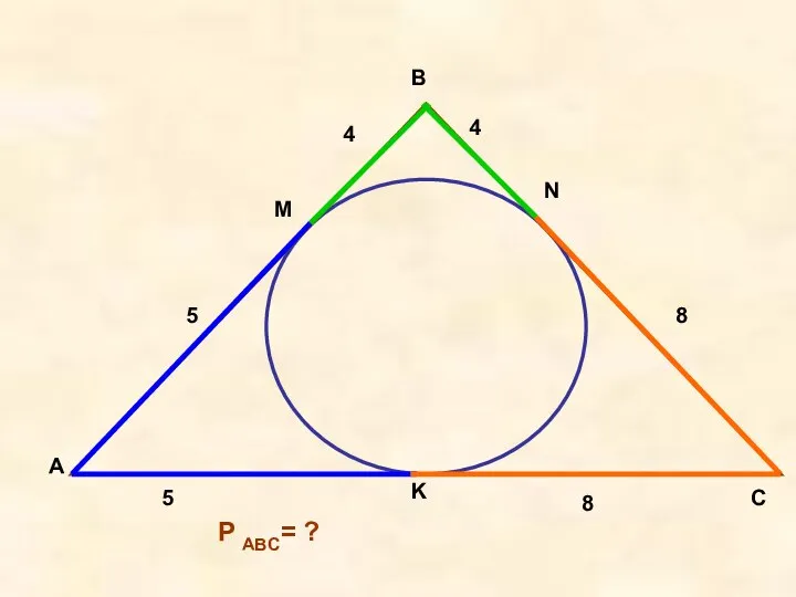 A B C M N K 4 5 8 P ABC= ? 4 5 8