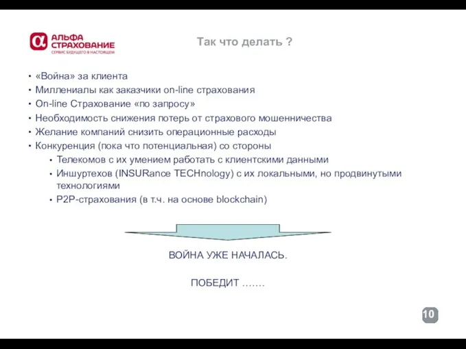 Так что делать ? «Война» за клиента Миллениалы как заказчики on-line страхования