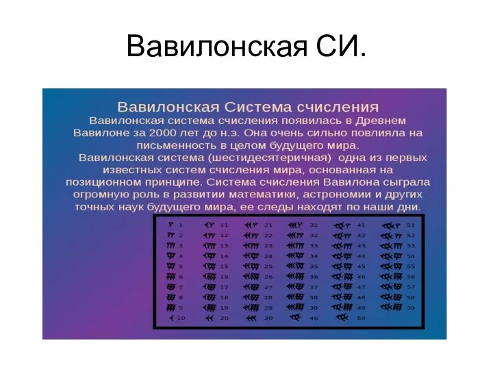 Вавилонская СИ.