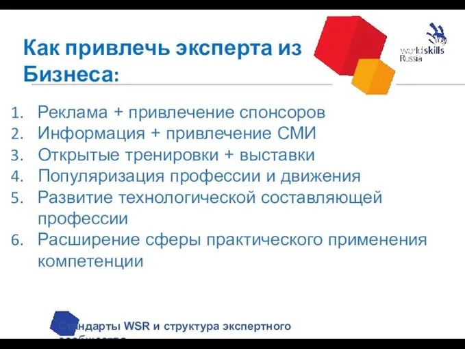 Как привлечь эксперта из Бизнеса: Стандарты WSR и структура экспертного сообщества Реклама