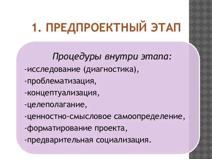 1. ПРЕДПРОЕКТНЫЙ ЭТАП