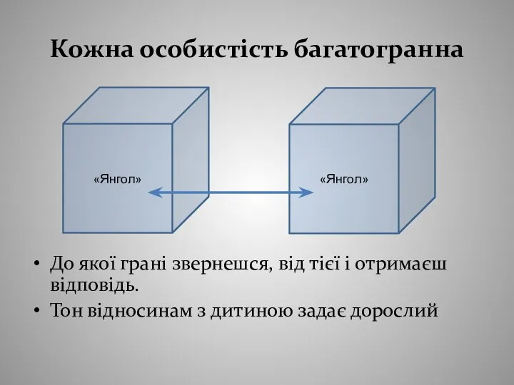 Кожна особистість багатогранна До якої грані звернешся, від тієї і отримаєш відповідь.