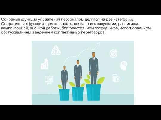 Основные функции управления персоналом делятся на две категории: Оперативные функции : деятельность,