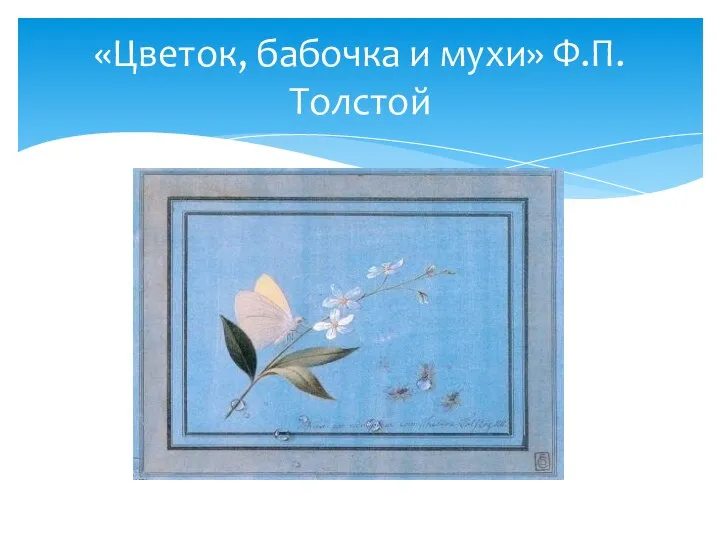 «Цветок, бабочка и мухи» Ф.П. Толстой