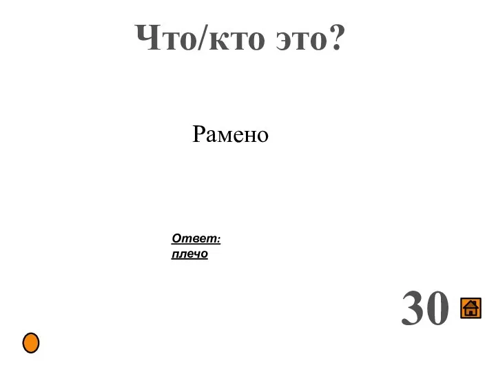 Что/кто это? 30 Рамено Ответ: плечо