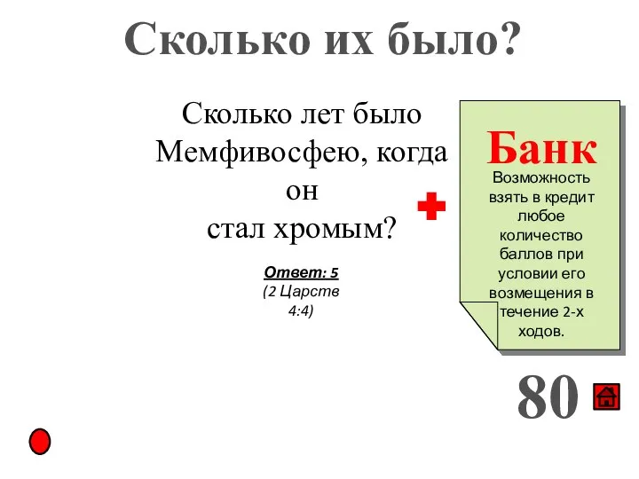 Сколько их было? 80 Сколько лет было Мемфивосфею, когда он стал хромым?