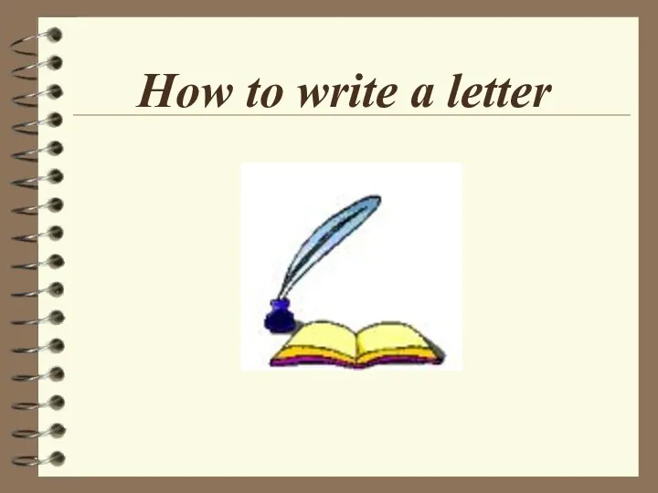 How to write a letter