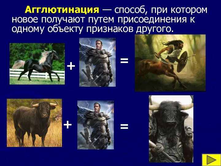 Агглютинация — способ, при котором новое получают путем присоединения к одному объекту