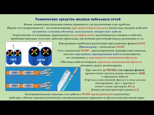 Технические средства медных кабельных сетей Какие технические решения можно применить для исключения