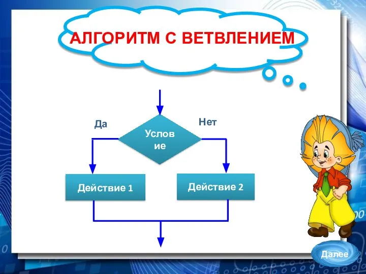 АЛГОРИТМ С ВЕТВЛЕНИЕМ