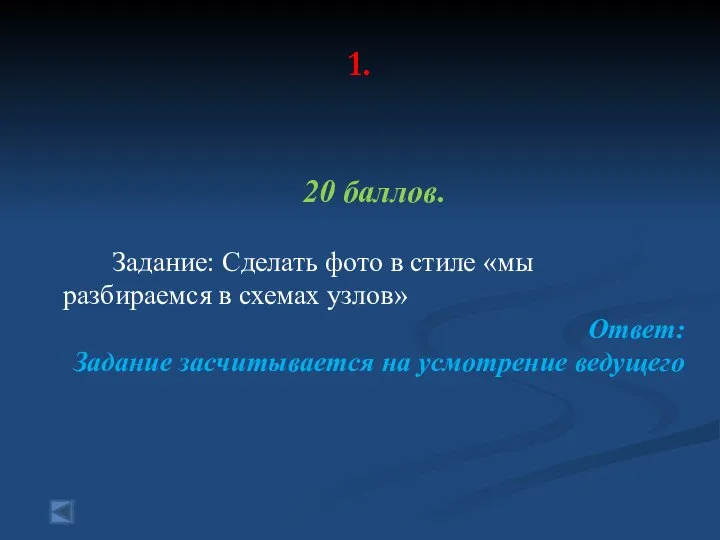 1. 20 баллов. Задание: Сделать фото в стиле «мы разбираемся в схемах