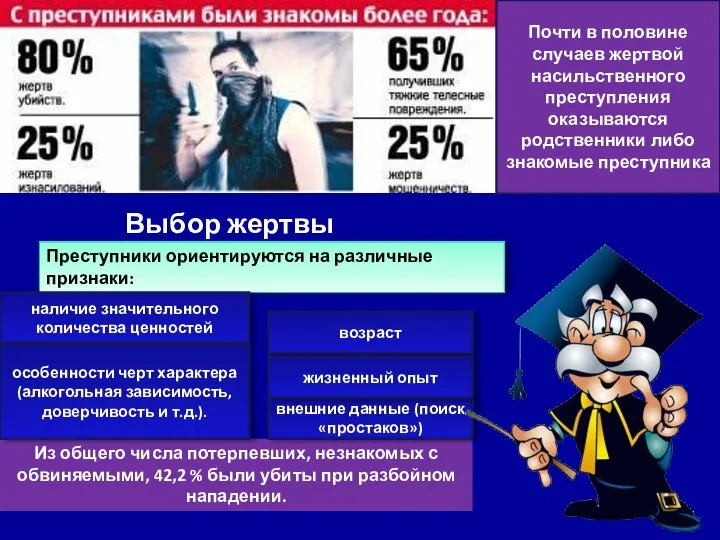 Почти в половине случаев жертвой насильственного преступления оказываются родственники либо знакомые преступника