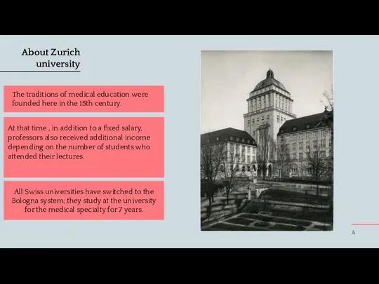 About Zurich university At that time , in addition to a fixed