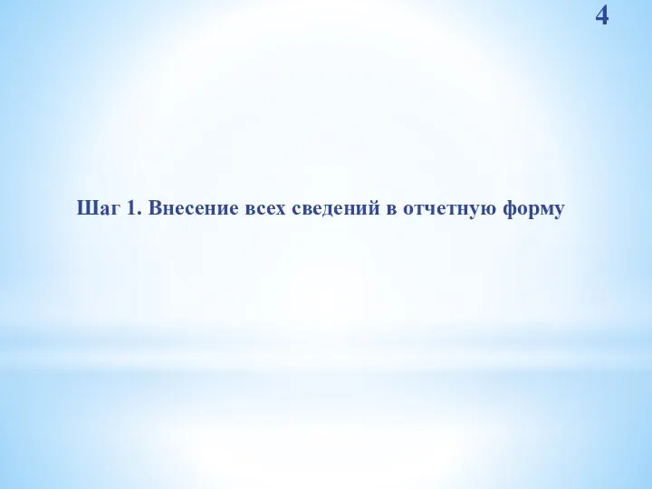 Шаг 1. Внесение всех сведений в отчетную форму