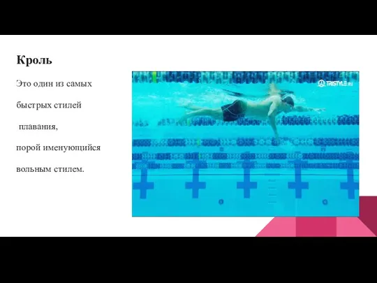 Кроль Это один из самых быстрых стилей плавания, порой именующийся вольным стилем.