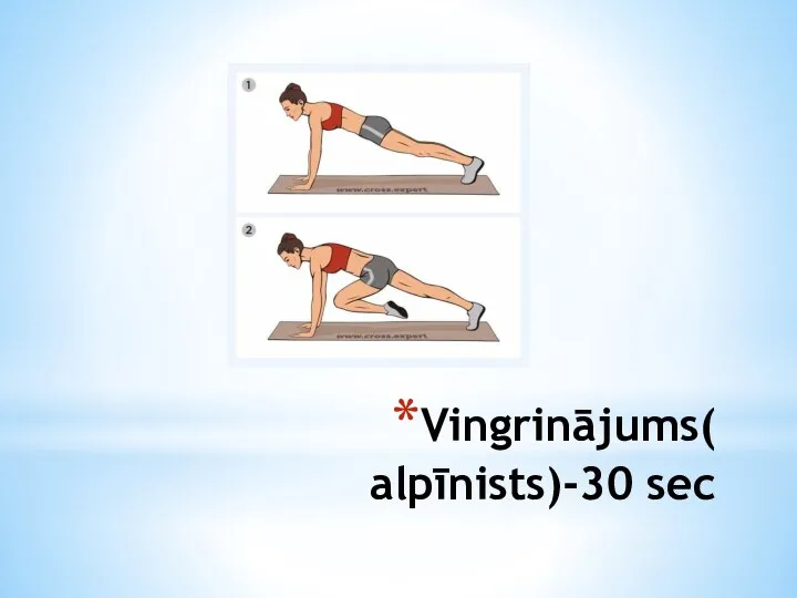 Vingrinājums( alpīnists)-30 sec