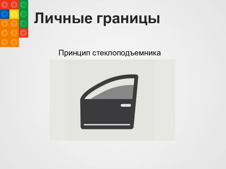 Личные границы Принцип стеклоподъемника