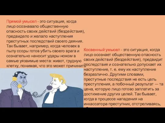 Прямой умысел - это ситуация, когда лицо осознавало общественную опасность своих действий