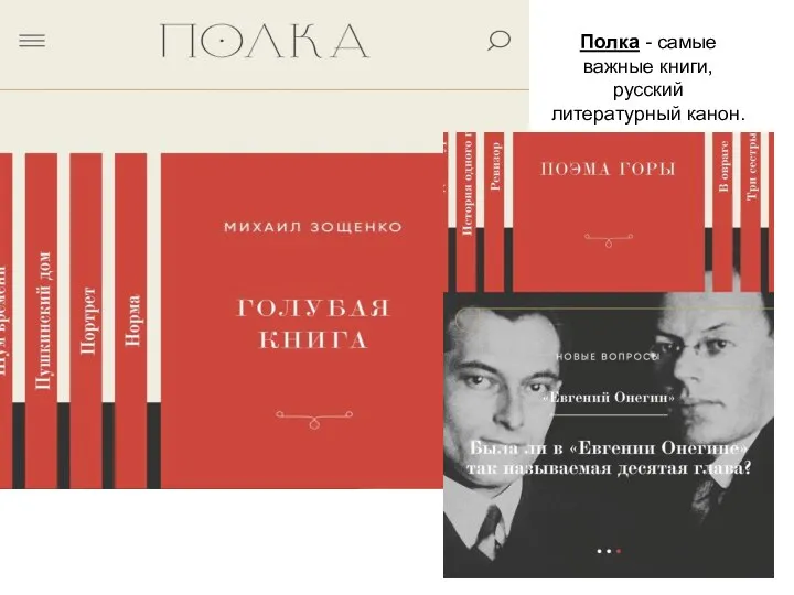 Полка - самые важные книги, русский литературный канон.