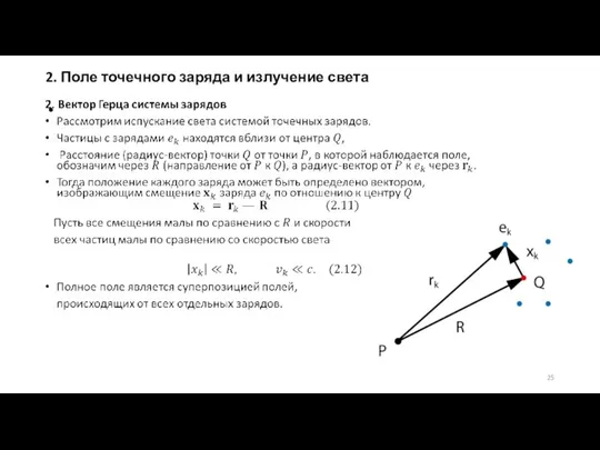 2. Поле точечного заряда и излучение света