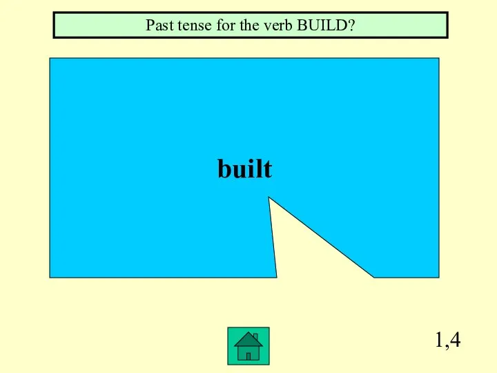 1,4 built Past tense for the verb BUILD?