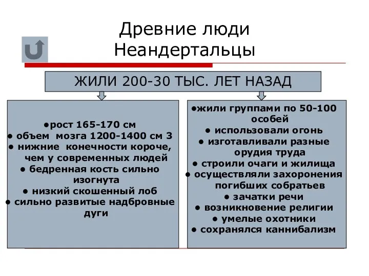 Древние люди Неандертальцы ЖИЛИ 200-30 ТЫС. ЛЕТ НАЗАД рост 165-170 см объем