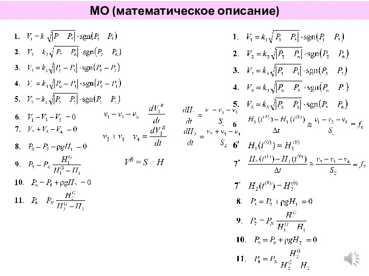 VR = S ⋅ H МО (математическое описание)