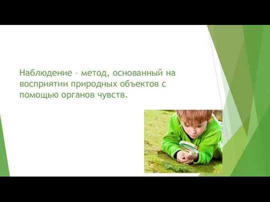 Наблюдение – метод, основанный на восприятии природных объектов с помощью органов чувств.