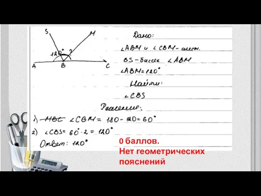 0 баллов. Нет геометрических пояснений