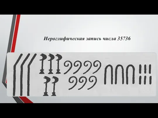 Иероглифическая запись числа 35736