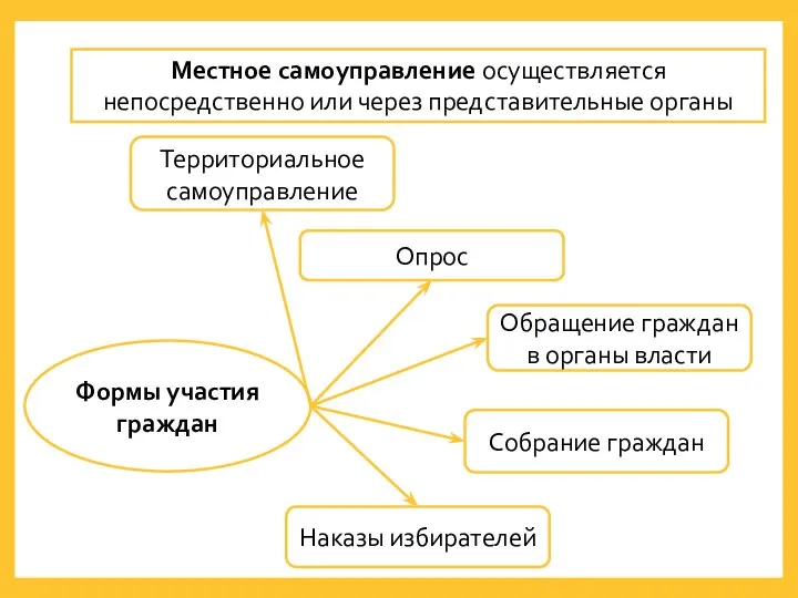 Местное самоуправление осуществляется непосредственно или через представительные органы