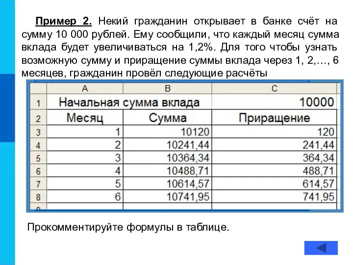 Пример 2. Некий гражданин открывает в банке счёт на сумму 10 000