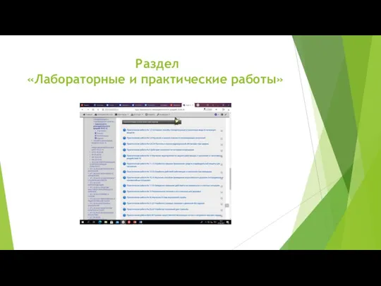 Раздел «Лабораторные и практические работы»