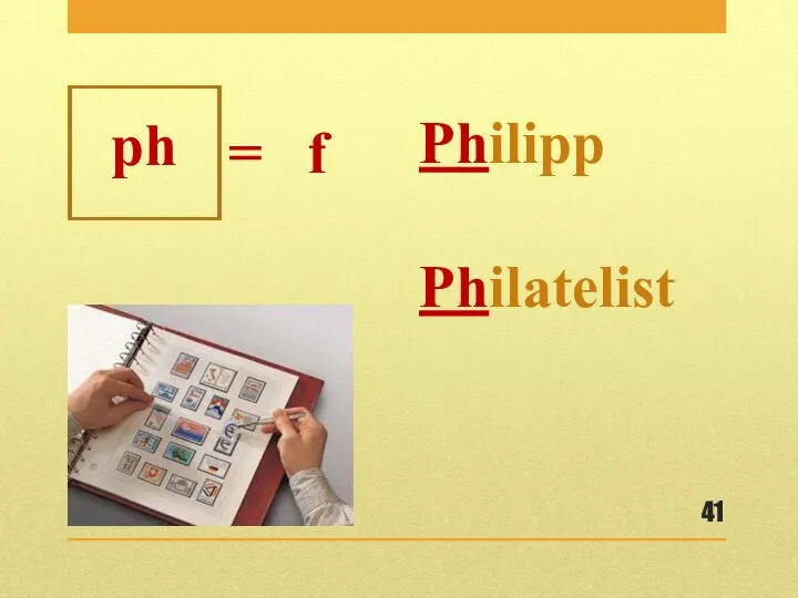 ph = f Philipp Philatelist