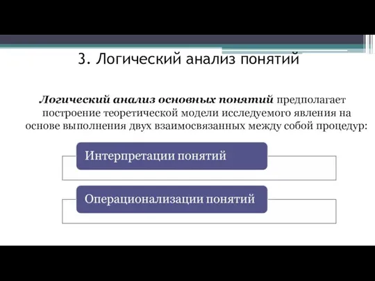 3. Логический анализ понятий Логический анализ основных понятий предполагает построение теоретической модели