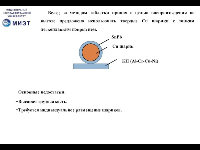 Вслед за методом таблетки припоя с целью воспроизведения по высоте предложено использовать