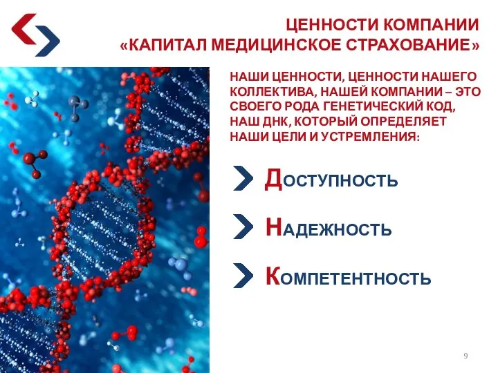 ЦЕННОСТИ КОМПАНИИ «КАПИТАЛ МЕДИЦИНСКОЕ СТРАХОВАНИЕ» НАШИ ЦЕННОСТИ, ЦЕННОСТИ НАШЕГО КОЛЛЕКТИВА, НАШЕЙ КОМПАНИИ