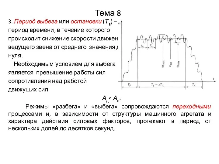 Тема 8 3. Период выбега или остановки (Тв) – период времени, в