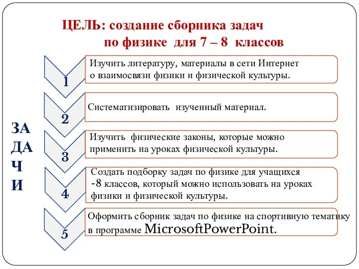 ЦЕЛЬ: создание сборника задач по физике для 7 – 8 классов 2 ЗАДАЧИ